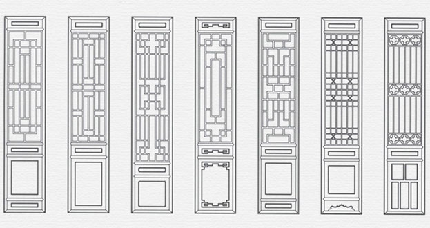 城阳常用中式仿古花窗图案隔断设计图